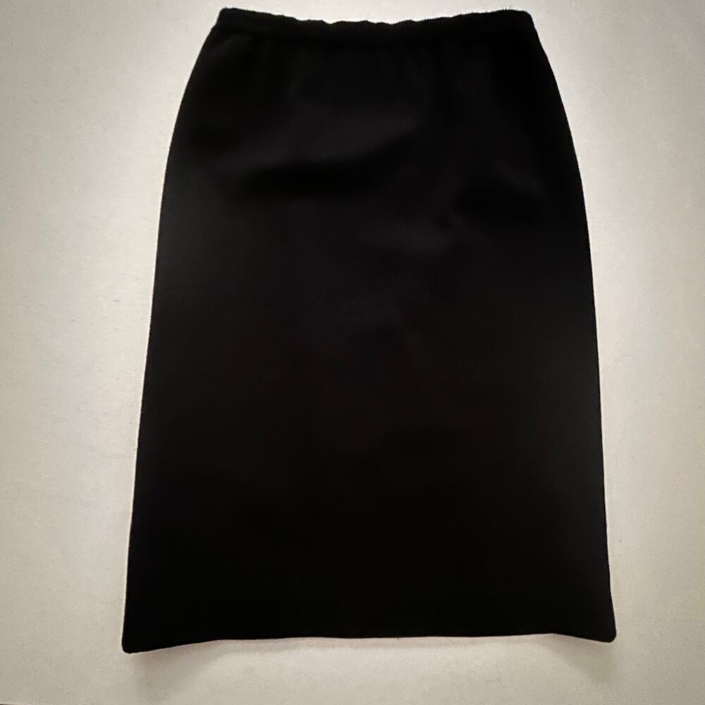 Adrienne Vittadini wool blend black pull on lined stretch pencil skirt size 8